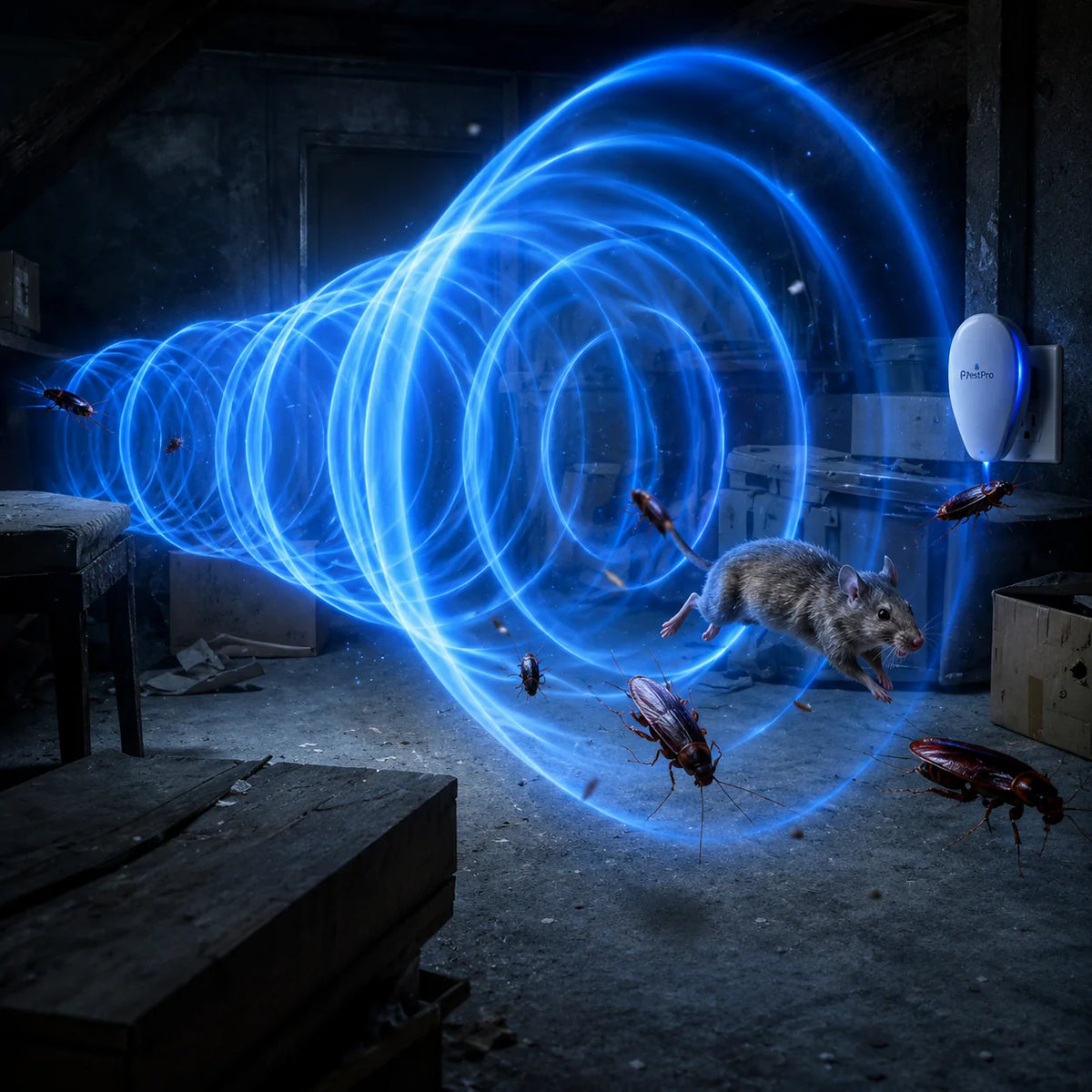 Ultrasonic wave technology concept