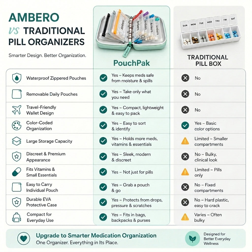PouchPak – Waterproof Weekly Pill Organizer